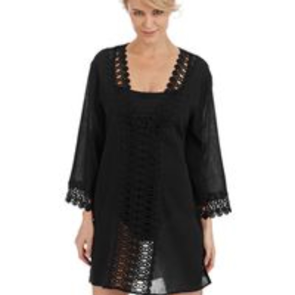 LA BLANCA Peep Show Crochet Cover Up- Size- XS - Picture 2 of 5